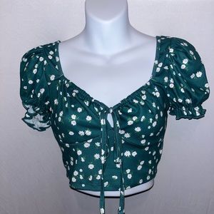 green floral crop top